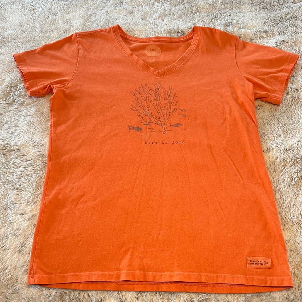 Life Is Good Orange Short Sleeve Tee